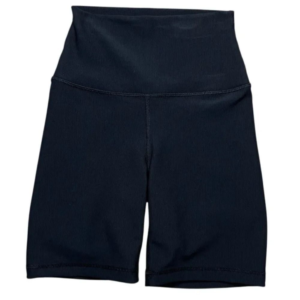 Yogalicious Ribbed Black High-Waisted Athletic 7" Shorts Size XS